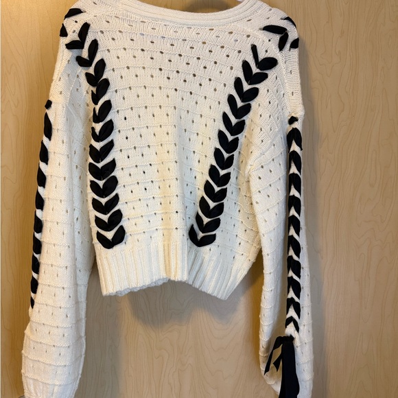 In-Loom Threaded Ribbon Knit Cardigan - Picture 6 of 6